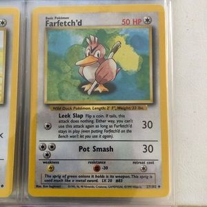 1990’s rare vintage Farfetch’d Pokémon card 27/102